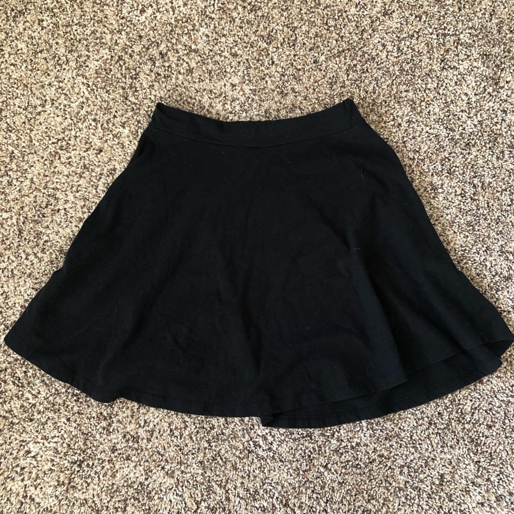 Black cotton Skater Skirt